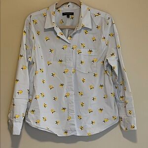 Banana Republic White Shirt with Lemon Print